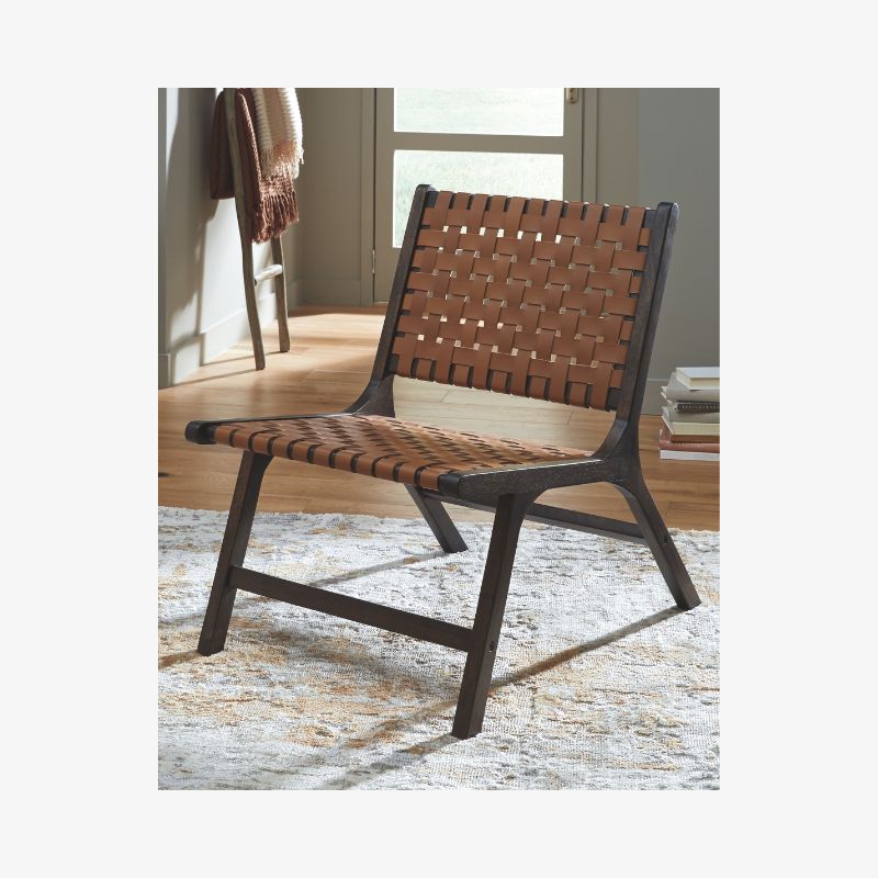 Silla de cuero trenzado - Image 3