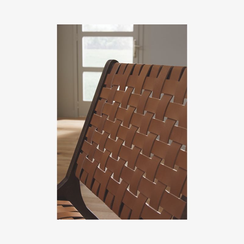 Silla de cuero trenzado - Image 4