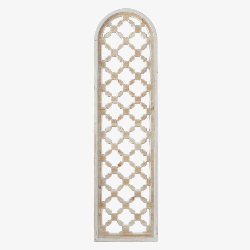 DECORACIÓN-PARED-ENREJADA-TALLADA-GEOMÉTRICA-MADERA-MARRÓN