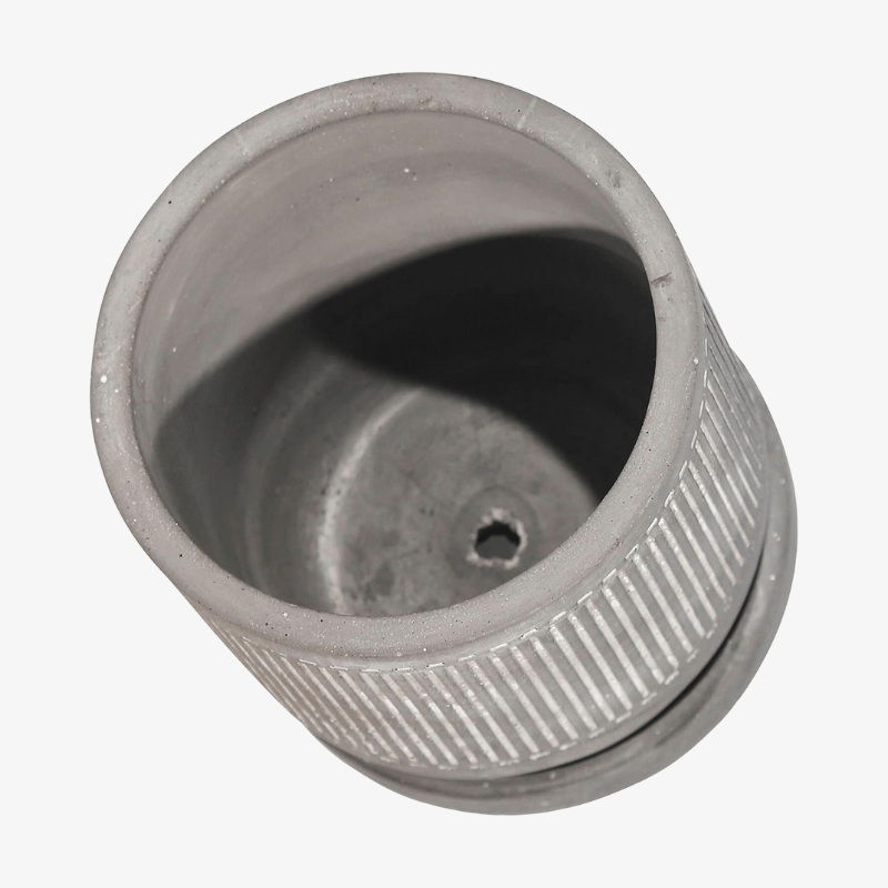 Maceta Gris de Rayas 6" - Image 3