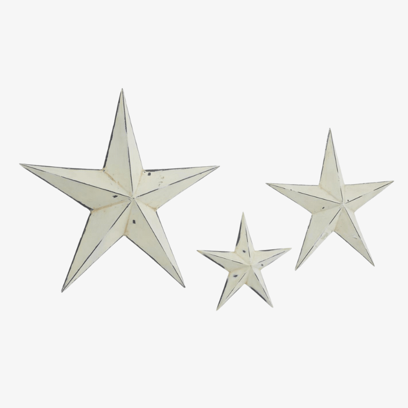 Set 3 Estrellas Cremas