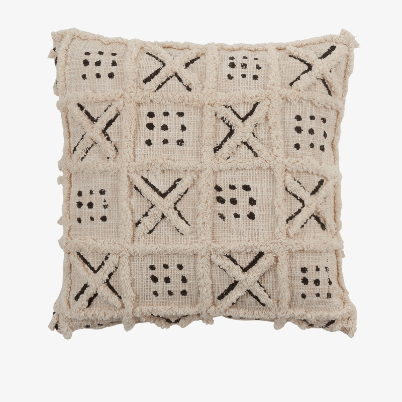 Cojín Estampado Bloques Negro