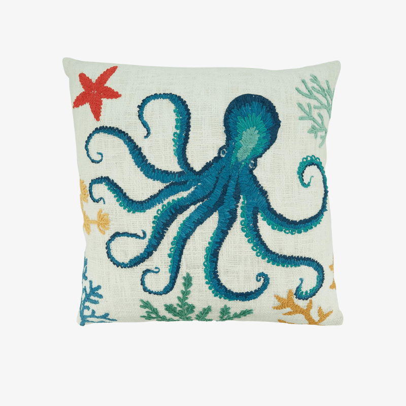 Cojín Bordado Pulpo