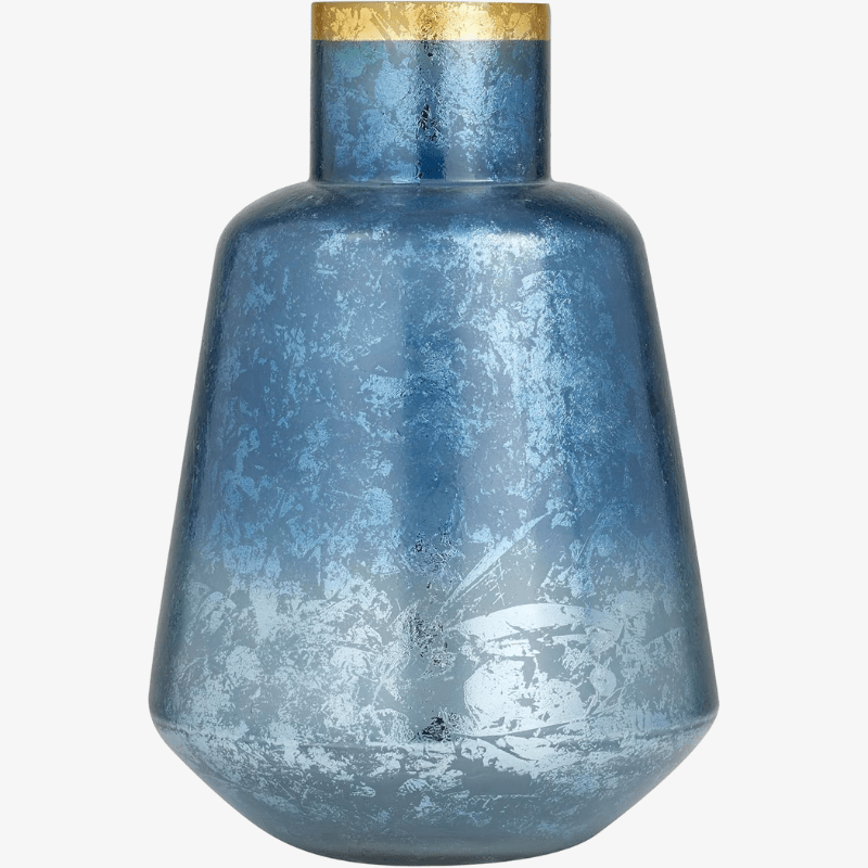 Jarrón de Vidrio Azul