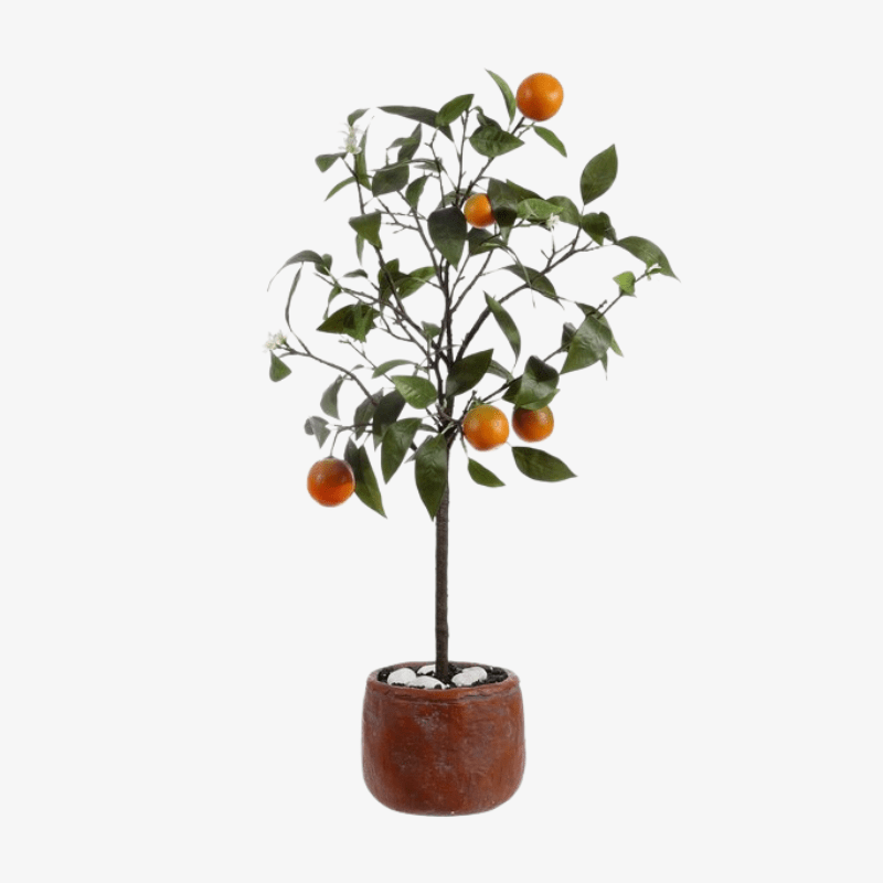 Árbol artificial de naranja en maceta