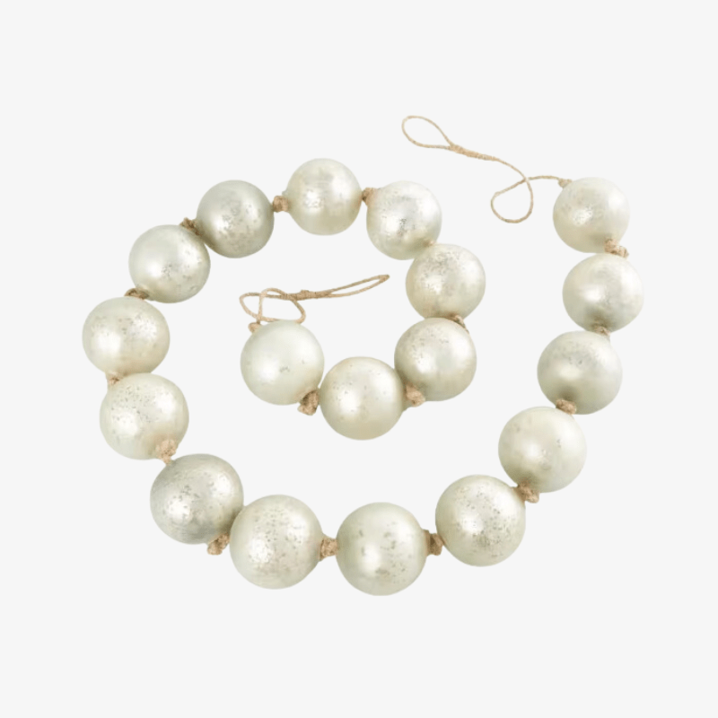 Guirnalda-orbe-esmerilado-extralarga-hecha-a-mano-cristal-plateado-borla-cuerda-yute-anudada