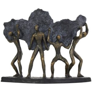 Escultura humanos cargando piedras