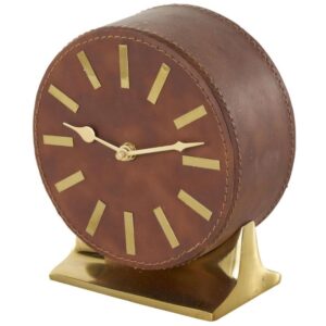 Reloj redondo de piel