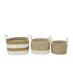 Set 3 cestas de almacenamiento de junco