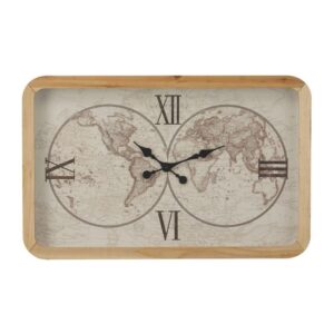 Reloj de pared con mapa del mundo